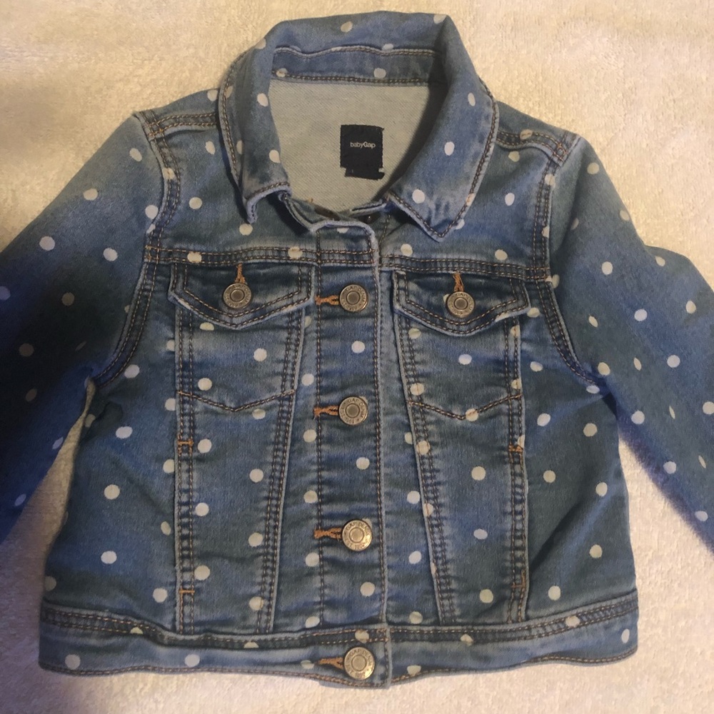 Baby Gap polka dot jean jacket